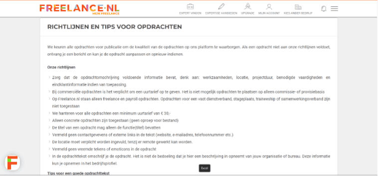 Richtlijnen en tips voor opdrachten