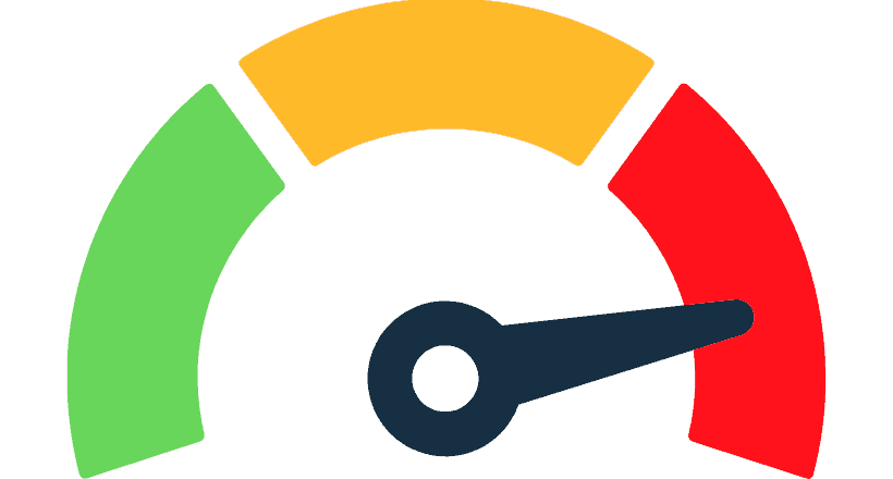 Een meter waarvan de wijzer op rood staat, om aan te geven dat iets urgent en belangrijk is