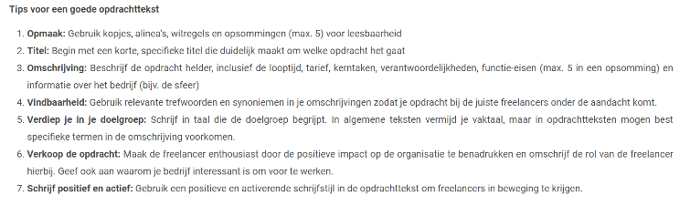 Tips voor een goede opdrachttekst